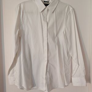 Jones New York White Dress Shirt Crisp Cotton